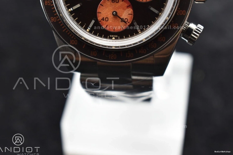 SS SS Daytona SmoothTexture Black 823 Edition Orange on Dial Best Bracelet A ADGF 1208
